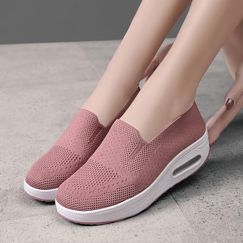 Women's Nursing Shoes Air Cushion Knit Shoes Wedge Sneaker Walking Shoes Platform Wedge Sneaker4