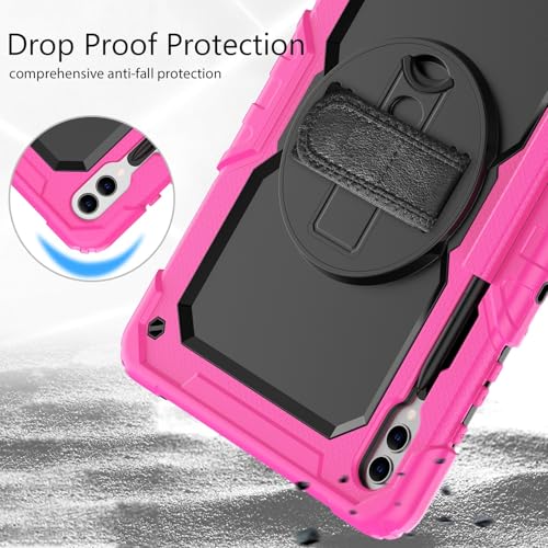Coque de protection Samsung Tab S9 Plus rotative 360 avec sangle - 4