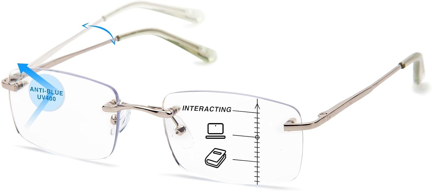 2021 Transizione Occhiali Da Lettura Progressivi Fotocromatici Uomo Multi-focus Anti Blue Ray UV400 Donna Computer Hyperopia Occhiali - Foto 3