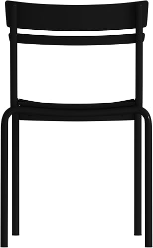 Miniatura 8 de Flash Furniture Nash - Silla apilable de acero de grado comercial, silla sin brazos para interiores y exteriores con 2 listones respaldos, juego de