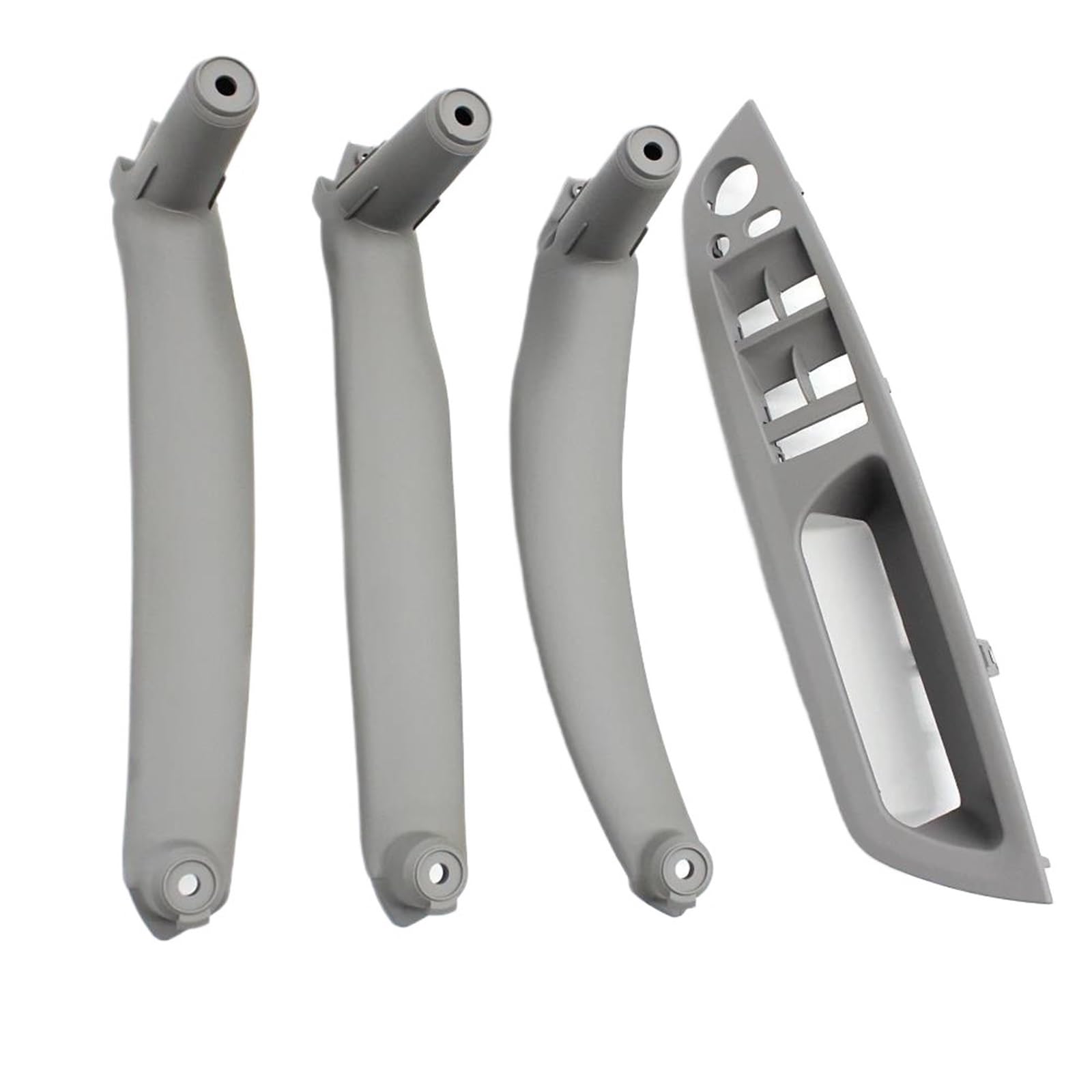 Kmage Rhd Grey 4Pcs Interior Door Handle Rhd Interior Door Armrest Handle Leather For X5 X6 E70 E71 E72 2007-2014