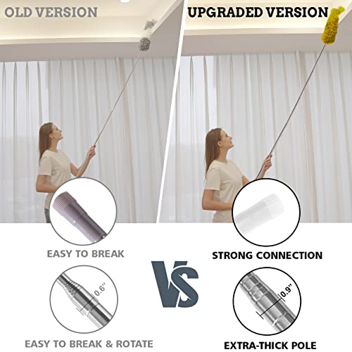Upgraded Dusters For Cleaning (6Pcs), Ceiling Fan Duster With 100" Thickened Extension Pole, Extendable Long Microfiber Duster For High Ceilings, Reusable & Washable Dusting Wand By Oosofitt #TOP1