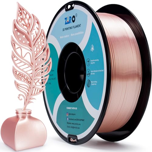 ZIRO PLA Filament 1.75mm, Shine Silk 3D Printing Material, 1KG Rose Gold