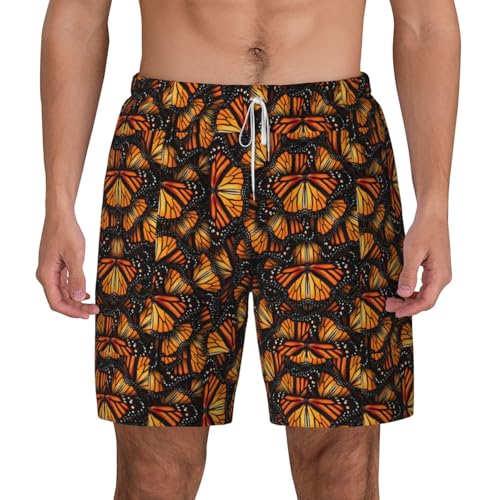 Short de bain respirant et léger motif papillons monarques pour homme