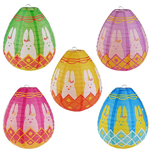 BESTOMZ Paper Lanterns Hanging Decorations Egg Shaped-- 10.5
