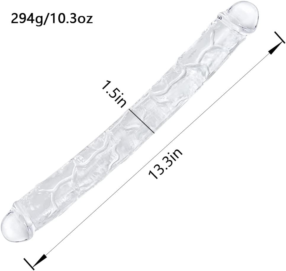 13 Inch Double Ended Realistic Dildo Flexible Clear Dildos Long Dong for Double Sided Lesbian Anal Play G-spot Stimulator Sex Toys for Women Men Couple