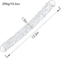 Vista 2 de Consolador realista de doble extremo de 13 pulgadas, consoladores flexibles y transparentes, pene largo para juego anal lésbico de doble cara