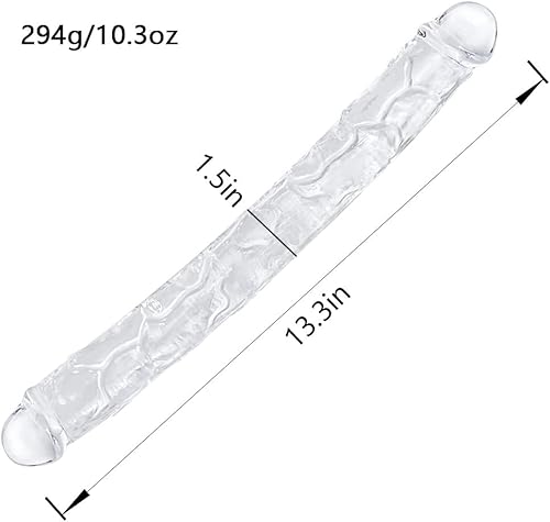 Miniatura 2 de Consolador realista de doble extremo de 13 pulgadas, consoladores flexibles y transparentes, pene largo para juego anal lésbico de doble cara