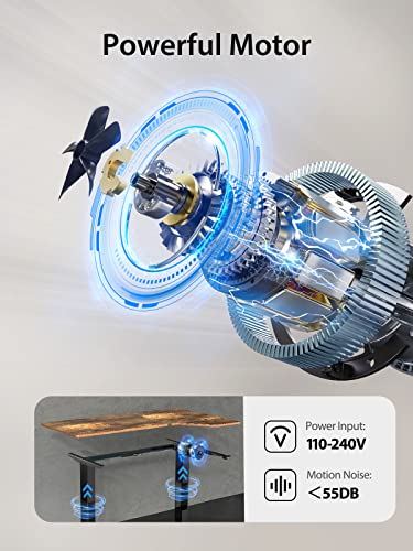 Ciays L-Shape Electric Standing Desk, 55 X 34, Rustic #TOP3