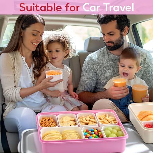 11-Compartment Sunhanny Divided Snackle Box Charcuterie Tray w/ Handle (Pink) 9.99 + Free Shipping w/ Prime or + 50% Off Code KNYIYT8D - image 6