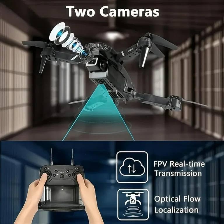 Image of BrUsHlEsS-fOlDaBlE-DrOnE-WiTh-hQ-WiFi-cAmErA-ReMoTe-cOnTrOl-fOr-kIdS-QuAdCoPtEr-wItH-GeStUrE-SeLfIe-fLiPs-bOuNcE-MoDe-aPp-oNe-kEy tAkE-OfF (E88)