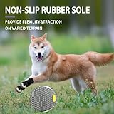 Hundeschuhe Pfotenschutz [4 Stück], Wasserabweisend & Atmungsaktiv, rutschfeste Sohle & Reflektierender Klettverschluss - Für Klein/Mittel/Großhunde | Hochschaftige Outdoor Hundestiefel (6#)