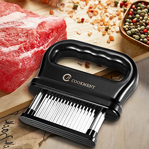 Image of JY COOKMENT Meat Tenderizer with 48 Stainless Steel Ultra Sharp Needle Blades, Kitchen Cooking Tool Best for Tenderizing, BBQ, Marinade