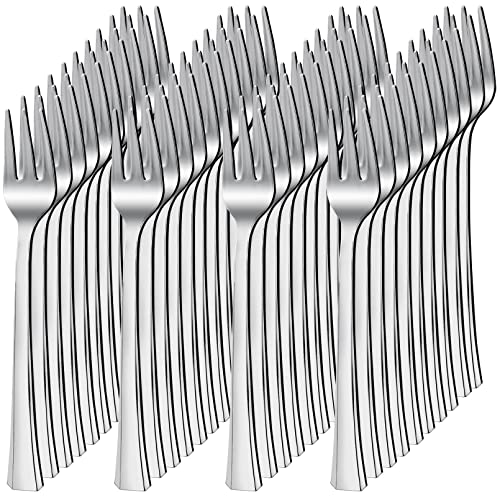 100PCS Silver Plastic Mini Forks, 4.5 Inch Disposable Dessert & Appetizer Forks