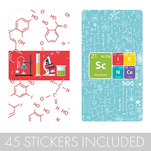 Science Birthday Mini Candy Bar Wrappers - 45 Stickers #TOP2