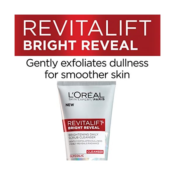L'Oreal Paris Skincare Revitalift Bright Reveal Facial Cleanser with Glycolic Acid, Anti-Aging Daily Face Cleanser to Exfoliate Dullness and Brighten Skin, 5 Fl Oz (Pack of 1)