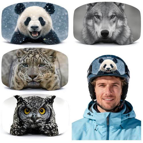 4 Stück Skibrillenschutz Überzug Skibrille Schutz Überzug Ski Goggle Cover Skibrille Schutzhülle Anti-Kratzer Skibrillen Schutz Überzug für Geeignet zum Snowboarden Linsenschutz (B)