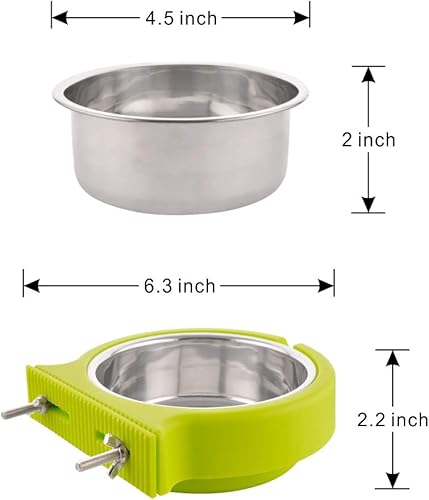 Miniatura 10 de Cuenco extraíble de acero inoxidable para perros, comedero de agua y alimentos para gatos, cachorros, pájaros, mascotas (grande, azul con clip