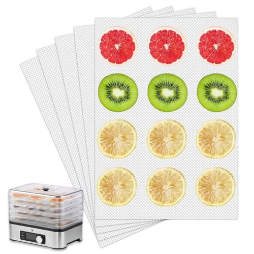 GXGM 5 Stück Dörrfolie Für Dörrautomat Kompatibel Mit Wmf Küchenminis, Dörrgerät Antihaft Silikon Dehydrator Blätter Für Obsttrockner, Dörrfolie Für Wmf Dörrautomat(26 * 17Cm) GXGM 5 Stück Dörrfolie Für Dörrautomat Kompatibel Mit Wmf Küchenminis, Dörrgerät Antihaft Silikon Dehydrator Blätter Für Obsttrockner, Dörrfolie Für Wmf Dörrautomat(26 * 17Cm)