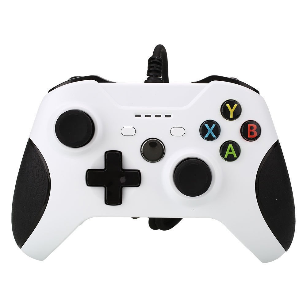 OSTENT Wired USB Manette de jeu Manette de jeu pour Microsoft Xbox One/Xbox One S/Windows PC pour ordinateur portable couleur blanche