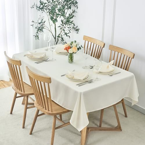 Image of maxmill Cloth Napkins 20 x 20 Inch Weaved Texture Pattern Soft Comfortable and Luxury Serviette for Restaurant Family Dinners Weddings Parties and Banquets Set of 4 Pieces, Ivory