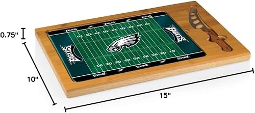 Miniatura 9 de PICNIC TIME NFL Football Field Icon Glass Top Cutting Board & Knife Set, (Parawood & Bamboo)