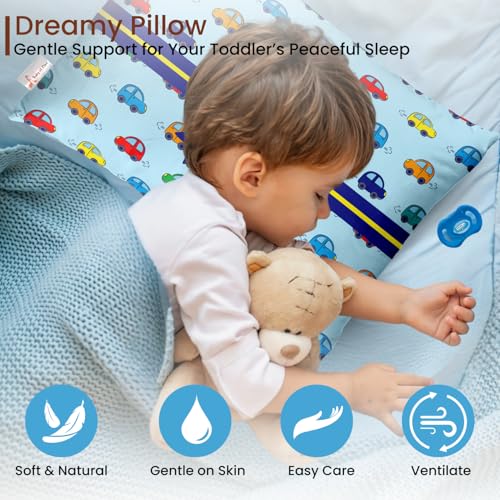 Image of Personalized Pillow for Kids a€ inch Custom Name, Super Soft Cotton Kids Cushion for Infants & Toddlers, 1 Month to 5 Year Olds, Adorable Prints