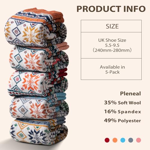 Image of Premillow Wool Socks for Women - Womens Wool Socks Winter Sock for Women Men Warm Thick Knit Soft Vintage Casual Crew Sock