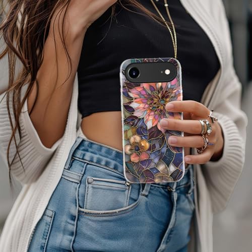 Image of Goodon for iPhone Air Case Cute - Wireless Charging Compatible - Dual-Layer Hard Shell + Silicone Cover - Protective Phone Case with Trendy Designs for Women - Blooming Purple Flower | Dual-Layer Hard Shell + Silicone, Slim Fit Protective Phone Cover with Wildflower Designs for Women Girls