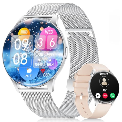 LIGE Montre Connectée Femme (2 Bracelets), 1,43