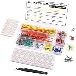 Sunxeke 560Pcs Breadboard and Jumper Wire kit PCB Circuit Board Assortment,14 Different Lengths Breadboard Jumper Wires with Breadboard and Tweezers,Suitable for Electrical DIY Experiments