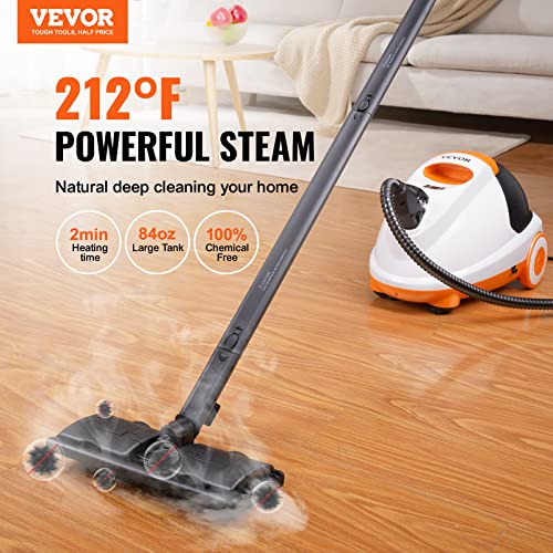 Vevor Steam Cleaner For Home Use, Portable Steam Cleaner With 23 Accessories, 84Oz Tank & 18Ft Power Cord, Chemical-Free Steamer For Deep Cleaning Floors, Windows, Grout, Grills, Cars, And More #TOP4