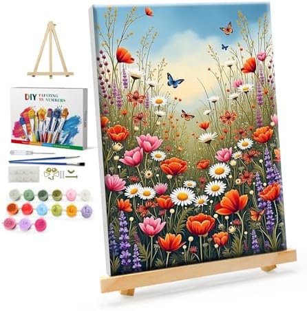 Amazon.com: YOYA Framed Paint by Numbers Kit for Adults - Flowers Adult ...