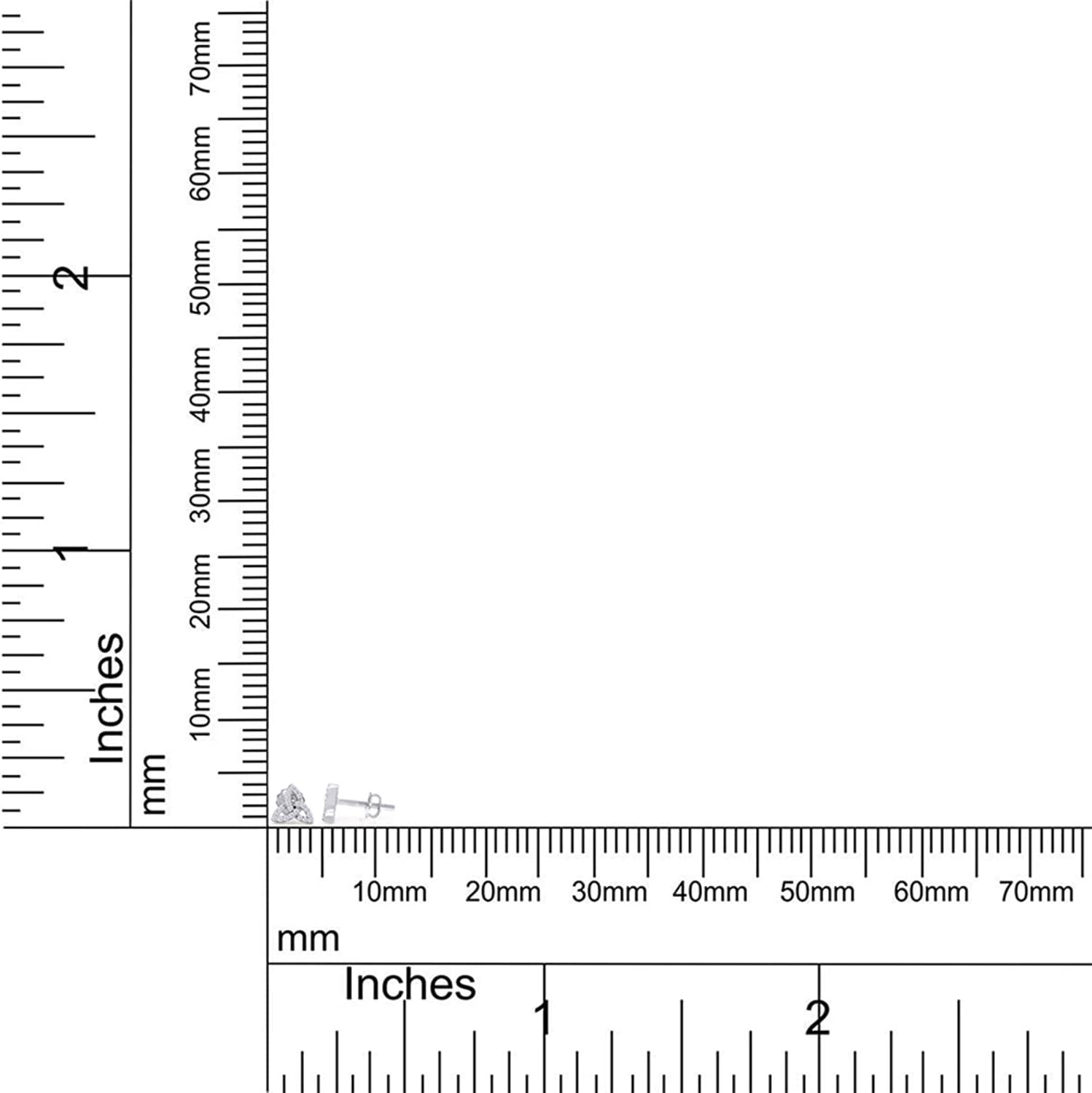 AFFY 1/10 CT Round Cut Natural White Diamond Triangle Celtic Knot Screw Back Stud Earrings In 14K Gold Plated Sterling Silver For Women (Color: I-J, Clarity: I2-I3, 0.10 Cttw)