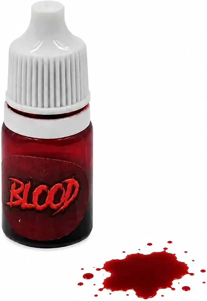 Sangue Falso Artificial para Maquiagem Artística Halloween 10 ml | Kit com 2 Frascos, Efeito Realista, Fácil Aplicação, Ideal para Fantasias, Cor Vermelha Intensa