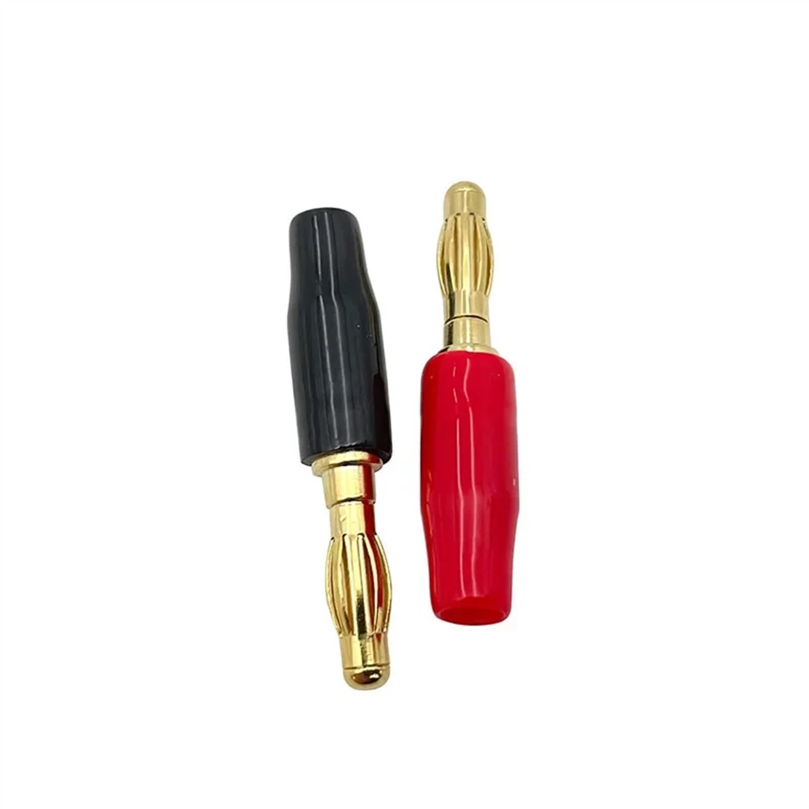 Connecteurs fiche Banane 4mm, 20 pièces, Broche en cuivre plaqué Or(20 Red)