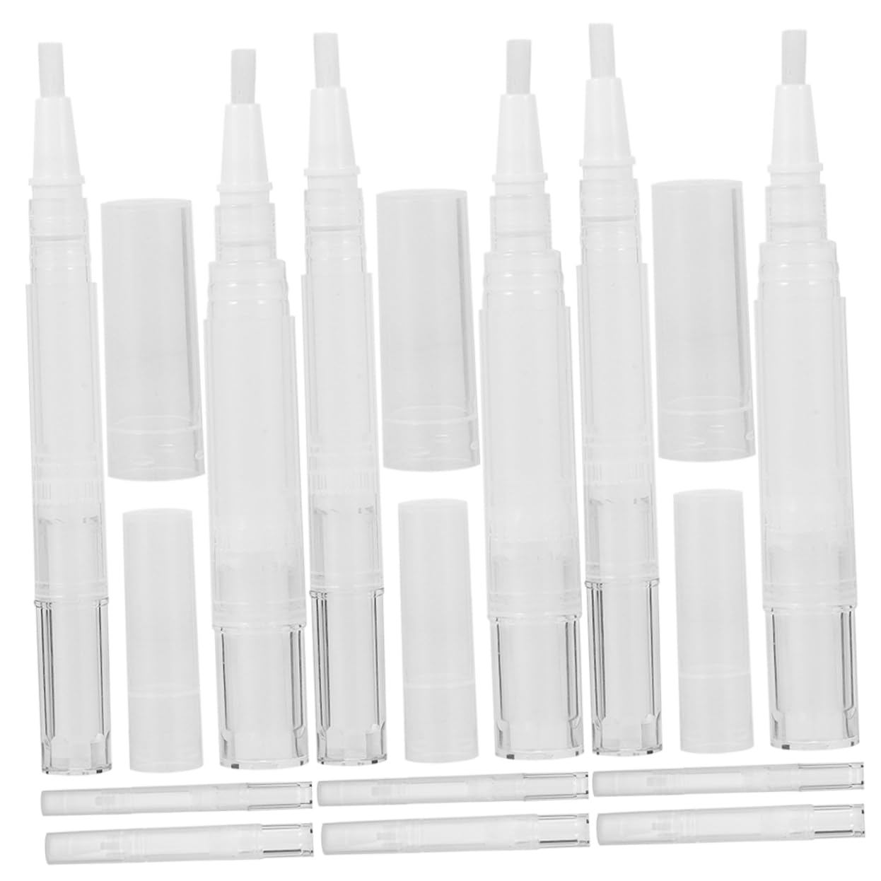 60pcs Refillable Cuticle Oil Pens Transparent Nail Oil Containers Brush Tip Portable Nail Art Applicators for Manicure and Custom Liquid Filling