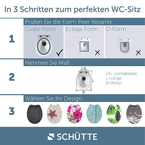 SchÜTte Sedile Wc Duroplast Forma D, Sedile Wc Con Abbassamento Automatico E Chiusura Rapida Per Una Facile Pulizia, Carico Massimo Sugli Occhialini 175 Kg, Bianco 82910 - 7