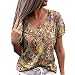 Camiseta Informal De Verano, Camisetas De Manga Corta para Mujer, Camisetas De Calle con Estampado De Flores, Camiseta Holgada con Cuello En V para Mujer, Jersey Superior