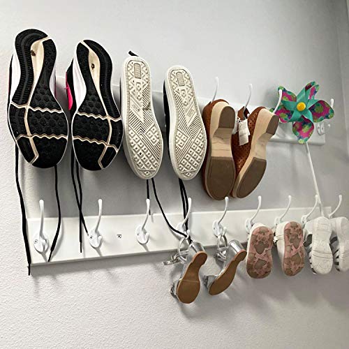 Posuri 10 Pack Heavy Duty Dual Coat Hooks Wall Mounted With 40 Screws, Utility Metal Hooks Retro Double Hooks Wall Hanging Zinc Die Cast Robe Hooks For Coat, Bag, Scarf, Towl, Cap, Cup, Key #TOP4