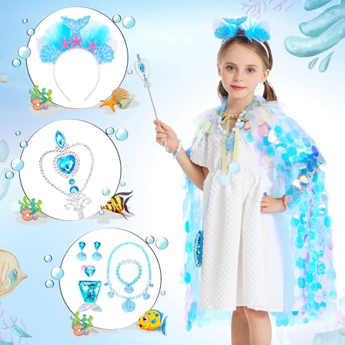 image for LIMIROLER Princess Dress Up Toys Princess Dress Up Clothes Rainbow Mer
