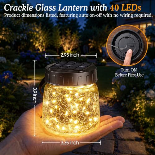BUCASA Small Solar Lanterns Outdoor Waterproof Hanging Solar Lights - image 8