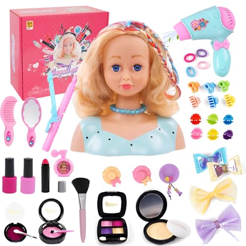 SUPRBIRD Waschbares Kinder Frisierkopf-Set,Super Model Styling Kopf mit...