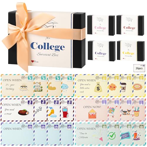 Image of College graduation gifts card book-Care Package for graduates,Graduation gifts 2026,26pcs open when envelopes,college survival gift card book,Personalized Gift for Student, Cash Money Holder, blue