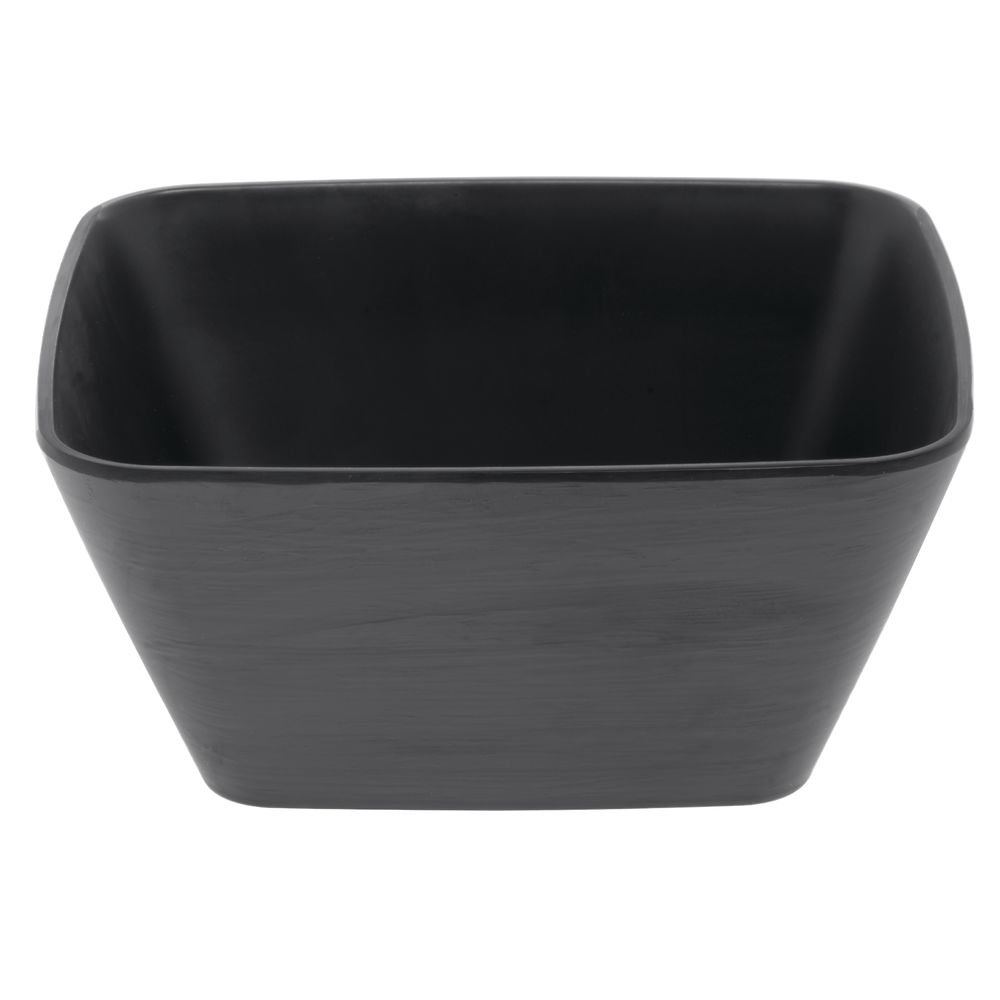 Black Serving Bowl Rounded Corner Square - 7"L x 6 1/2"w x 3 1/10"H by HUBERT – 7.5"L x 6.5"W x 3.1"H, 7.0 liters, Melamine, Black, Model M2339-BLACK