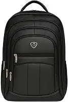 Mochila Executiva em Couro Sintético Multi Compartimentos Preta