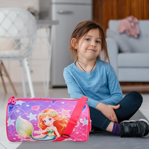 Image of Stylbase Multicolor Polyester Kids Duffle Travel Bag for Travelling Gym, Dance, Swimming, Picnic, Sports, Traveling Bag for Boys & Girls (Mermaid, 18)