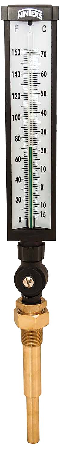 Winters TIM103ALF Well Thermometer, 3/4" NPT, 0 to 120 degrees F, ±1% accuracy, Graphite Filled