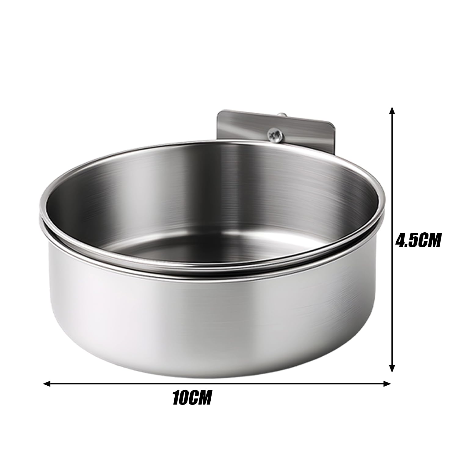 Parrot Feeding Cups Birds Food Dish Stainless Steel Parrot Feeders Water Cage Bowls with Clamp Holder for Cockatiel Small Animal Chinchilla (Silver, 10x10x4.5cm) - image 2