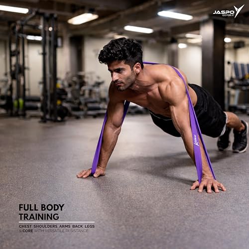 Image of Jaspo Fit Stretch Latex Resistance Band for Workout | Durable Exercise & Stretching Bands for Home Gym | Strength Training, Flexibility & Mobility | Ideal for Men & Women - M (30-45 kgs)